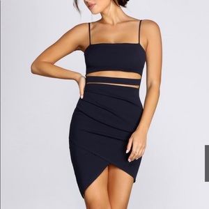 Windsor Front Cut Out Navy Dress